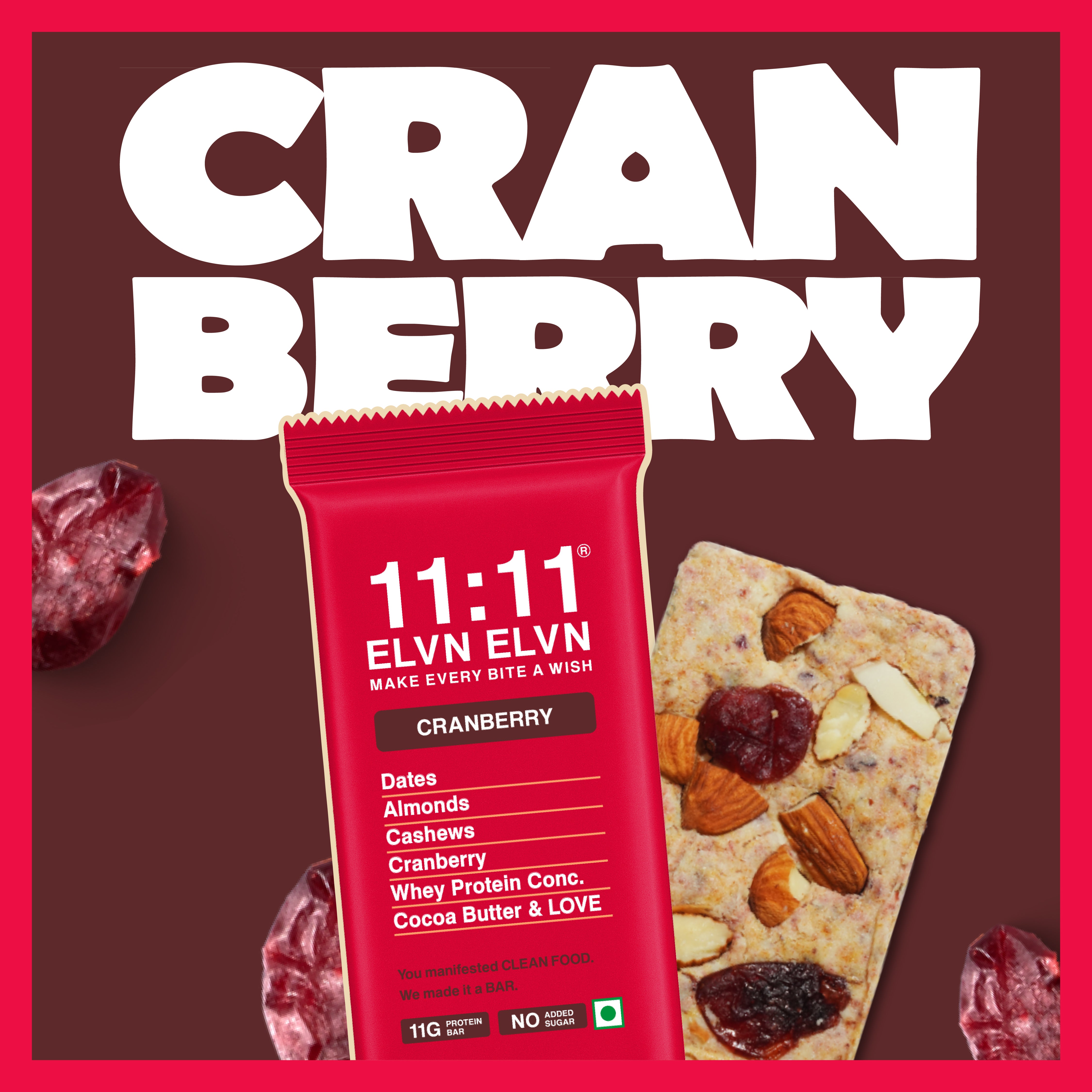 Cranberry Protein Bar – 11:11 Elvn Elvn