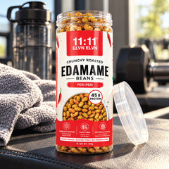 Roasted Edamame Beans Peri Peri: jar in everyday use