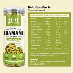 Roasted Edamame Beans Plain Roasted: nutrition facts