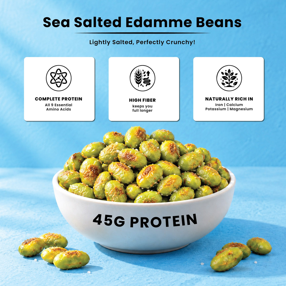 Roasted Edamame Beans Sea Salted: bowl of beans