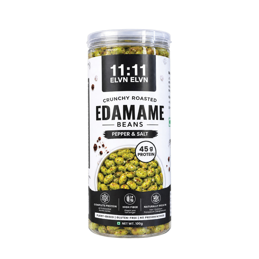 Roasted Edamame Beans Pepper & Salt: jar, 100 g