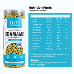 Roasted Edamame Beans Sea Salted: nutrition facts
